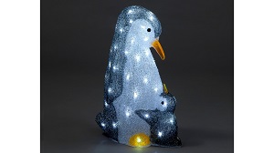 Penguin Mother & Chick 47cm - Ice White | Snowtime